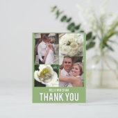 Chic Collage bruiloft Dank u Briefkaart (Staand voorkant)
