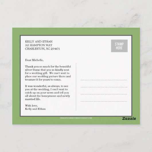 Chic Collage bruiloft Dank u Briefkaart (Achterkant)