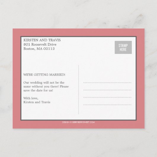 Chic Collage Sla de datum Briefkaart (Achterkant)