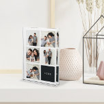 Chic Collage Year Keepomwille Photo Block | Koolst Fotoblokken<br><div class="desc">Herdenking van een jaar prachtige herinneringen met ons moderne en minimalistische acrylfotoblok. Een uniek douanegift,  het ontwerp kenmerkt vijf vierkante foto's in een collage lay-out met het jaar of uw douanebericht in het definitieve vierkant,  in witte letters op zacht van-zwart.</div>