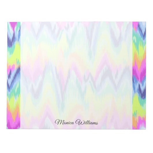 Chic Colorful Abstract Neon Chevron Pattern Notitieblok (Voorkant)