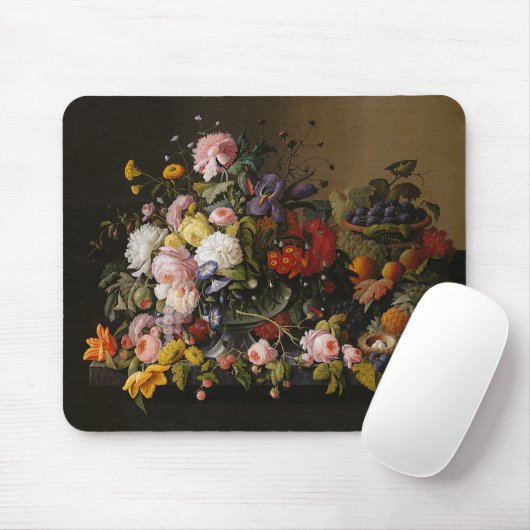 Chic Colorful Baroque Flowers blijven leven schild Muismat (Met muis)