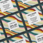 Chic Colorful Curvy Waves Handmade Kortingskaartje