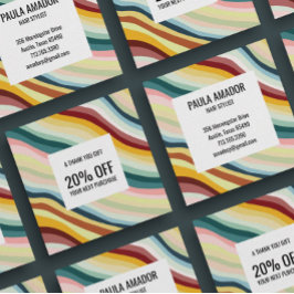 Chic Colorful Curvy Waves Handmade Kortingskaartje