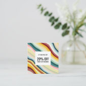 Chic Colorful Curvy Waves Handmade Kortingskaartje (Staand voorkant)