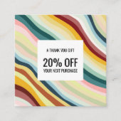 Chic Colorful Curvy Waves Handmade Kortingskaartje (Voorkant)
