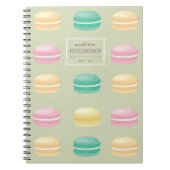Chic Colorful French Macaron Pattern Green Notitieboek (Voorkant)