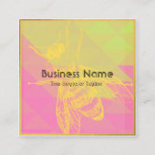 Chic Colorful Gold Bee Professional Vierkante Visitekaartje (Voorkant)