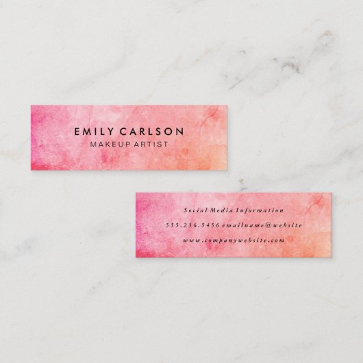 Chic Colorful Grunge Mini Visitekaartje (Voorkant / Achterkant)