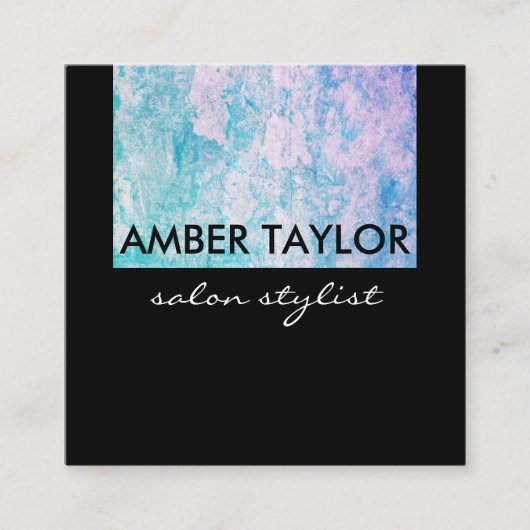 Chic Colorful Grunge Vierkante Visitekaartje (Voorkant)