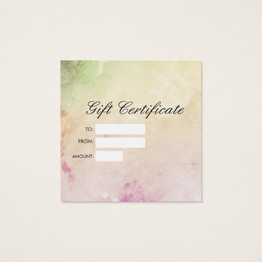 Chic Colorful Grunge Vierkante Visitekaartjes (Achterkant)