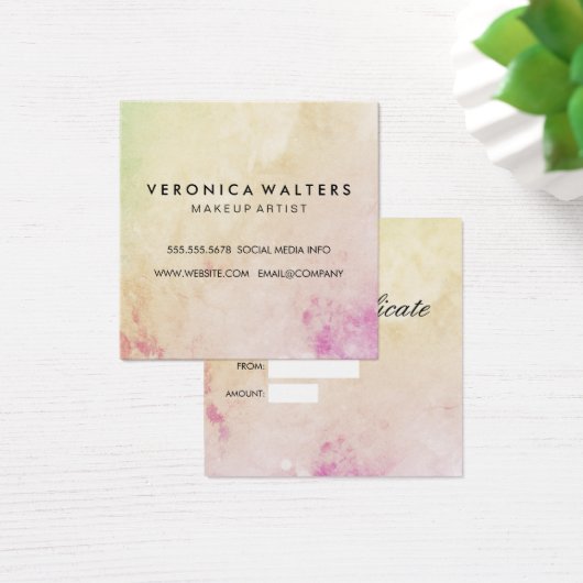 Chic Colorful Grunge Vierkante Visitekaartjes (Bureau)