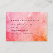 Chic Colorful Grunge Visitekaartje (Achterkant)