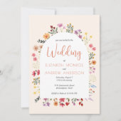 Chic Colorful Herfst Wildflower Arch Weddenschap Kaart (Voorkant)