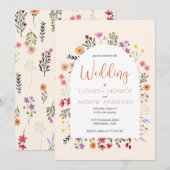 Chic Colorful Herfst Wildflower Arch Weddenschap Kaart (Voorkant / Achterkant)
