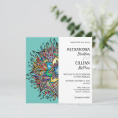 Chic Colorful Mandala Wedding Invitation Kaart (Staand voorkant)
