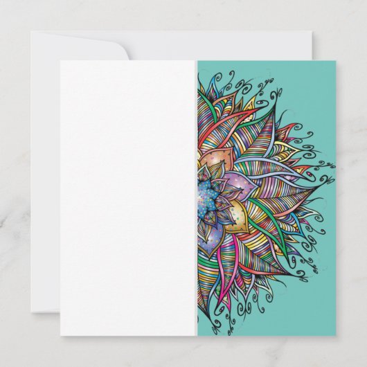 Chic Colorful Mandala Wedding Invitation Kaart (Achterkant)