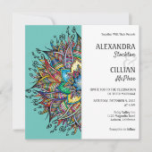 Chic Colorful Mandala Wedding Invitation Kaart (Voorkant)