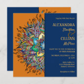 Chic Colorful Mandala Wedding Invitation Kaart (Voorkant / Achterkant)