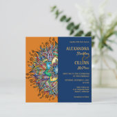 Chic Colorful Mandala Wedding Invitation Kaart (Staand voorkant)
