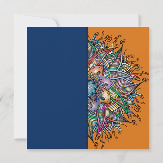 Chic Colorful Mandala Wedding Invitation Kaart (Achterkant)