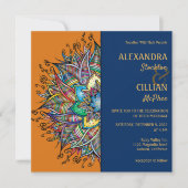 Chic Colorful Mandala Wedding Invitation Kaart (Voorkant)