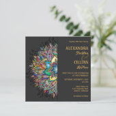 Chic Colorful Mandala Wedding Invitation Kaart (Staand voorkant)
