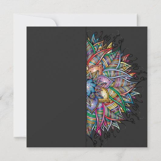 Chic Colorful Mandala Wedding Invitation Kaart (Achterkant)