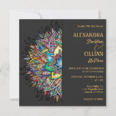 Chic Colorful Mandala Wedding Invitation Kaart (Voorkant)