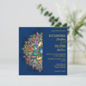 Chic Colorful Mandala Wedding Invitation Kaart (Staand voorkant)