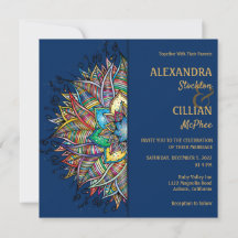 Chic Colorful Mandala Wedding Invitation