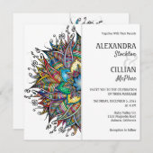 Chic Colorful Mandala Wedding Invitation Kaart (Voorkant / Achterkant)