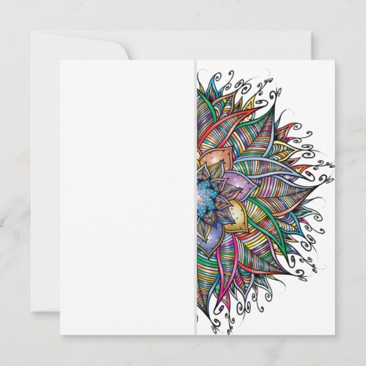 Chic Colorful Mandala Wedding Invitation Kaart (Achterkant)