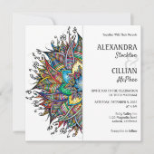 Chic Colorful Mandala Wedding Invitation Kaart (Voorkant)