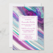 Chic Colorful Marble Bridal Shower Uitnodiging (Voorkant)
