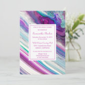 Chic Colorful Marble Bridal Shower Uitnodiging (Staand voorkant)