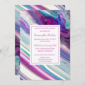 Chic Colorful Marble Bridal Shower Uitnodiging (Voorkant / Achterkant)