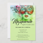 Chic Colorful Masquerade Party Uitnodiging (Voorkant)