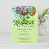 Chic Colorful Masquerade Party Uitnodiging (Staand voorkant)