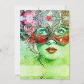 Chic Colorful Masquerade Party Uitnodiging (Achterkant)