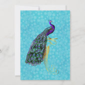 Chic Colorful Peacock Wedding Invitation Kaart (Achterkant)