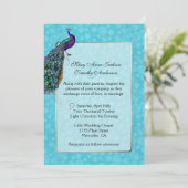 Chic Colorful Peacock Wedding Invitation Kaart (Staand voorkant)