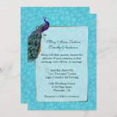 Chic Colorful Peacock Wedding Invitation Kaart (Voorkant / Achterkant)