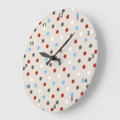 Chic Colorful Polka Dots Pattern Grote Klok (Hoek)