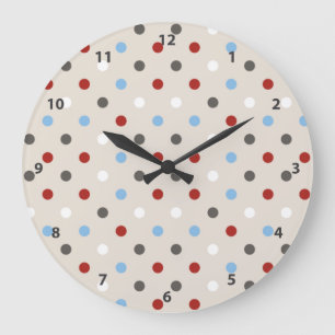 Chic Colorful Polka Dots Pattern Grote Klok