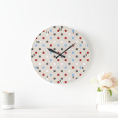 Chic Colorful Polka Dots Pattern Grote Klok (Huis)