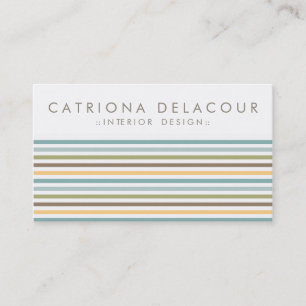 Chic Colorful Retro Stripes Visitekaartje