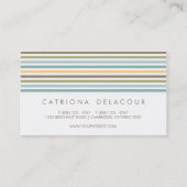 Chic Colorful Retro Stripes Visitekaartje (Achterkant)