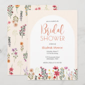 Chic Colorful Spring Wildflower Arch Vrijgezellenf Kaart (Voorkant / Achterkant)