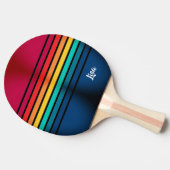Chic Colorful Stripes Patroon Tafeltennisbatje (Zijkant)